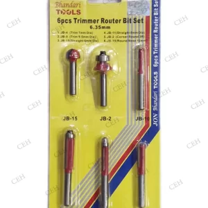 JON BHANDARI 6PC TRIMMER ROUTER BIT SET